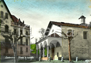 Cartolina originale da collezione 1955 ca MADONNA DEL SASSO VB Il castello e la chiesa di CENTONARA FG NV 1