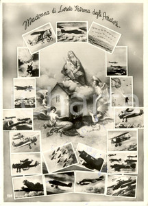 Cartolina originale da collezione 1950 ca Madonna di LORETO patrona degli AVIATORI Cartolina ILLUSTRATA FG VG 1
