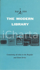 Materiale pubblicitario d’epoca 1954 ITHACA USA The MODERN LIBRARY titles Regular and Giants series Catalogo 1
