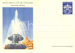 Cartolina originale da collezione 1960 ca CITTA  DEL VATICANO Fontana di piazza SAN PIETRO ILLUSTRATA FG NV 1