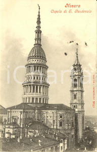Cartolina originale da collezione 1908 NOVARA Veduta della Basilica di SAN GAUDENZIO Cartolina postale FP VG 1