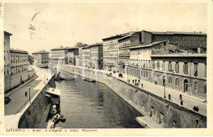 Cartolina originale da collezione 1936 LIVORNO Veduta degli Scali D AZEGLIO e MANZONI Cartolina ANIMATA FP VG 1