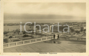 Cartolina originale da collezione 1930 ca MESSINA Veduta panoramica della cittÃ  e dello Stretto ANIMATA FP NV 1