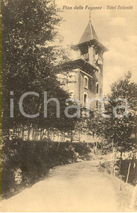 Cartolina originale da collezione 1920 ca PIAN DELLE FUGAZZE VI Veduta esterna hotel DOLOMITI Cartolina FP NV 1