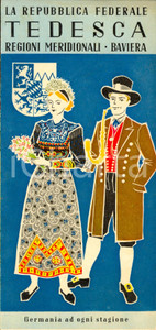 Materiale pubblicitario d’epoca 1960 ca REPUBBLICA FEDERALE TEDESCA BAVIERA e regioni meridionali Mappa 1