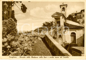 Cartolina originale da collezione 1937 CONEGLIANO TV Chiesetta MADONNA DELLA NEVE e mura del castello FG VG 1