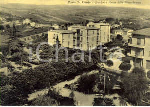 Cartolina originale da collezione 1960 ca MONTE SAN GIUSTO MC I giardini e il parco della RIMEMBRANZA FG NV 1