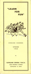 Materiale pubblicitario d’epoca 1955 CLEVELAND USA Learn for fun YMCA evening courses Opuscolo con programma 1