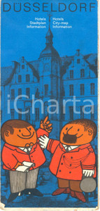 Materiale pubblicitario d’epoca 1962 DUSSELDORF D Opuscolo con elenco hotel, informazioni turistiche e mappa 1