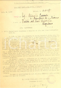 Documento originale, autentico 1947 MILANO Provveditorato Studi Nomina insegnante liceo scientifico LEGNANO 1