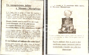 Documento originale, autentico 1944 WW2 MA COPIE ANNI  60 MEZZANA MORTIGLIENGO RSI Pentolone della morte 1