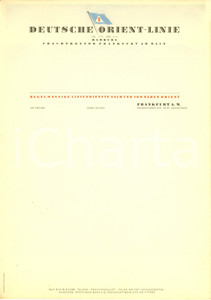 Materiale pubblicitario d’epoca 1950 ca FRANKFURT D DEUTSCHE ORIENTlinie g.m.b.h. Carta intestata ILLUSTRATA 1