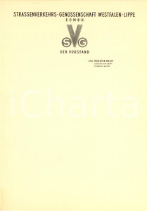 Materiale pubblicitario d’epoca 1950 ca MUNSTER D STRASSENVERKEHRSGENOSSENSCHAFT WESTFALEN Carta intestata 1