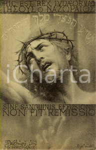 Cartolina originale da collezione 1909 MILANO Sine sanguinis effusione non fit remissio Cartolina ILLUSTRATA FP 1