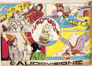 Oggetto da collezione cartaceo 1960 ca MILANO Industria Tecnica Italiana Disco AUDIOVISIONE Gulliver 45 GIRI 1