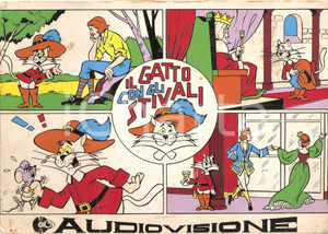 Oggetto da collezione cartaceo 1960 MILANO Ind. Tecnica Italiana Disco AUDIOVISIONE Gatto con stivali 45 GIRI 1
