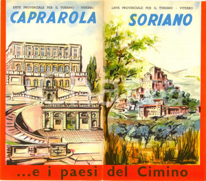 Materiale pubblicitario d’epoca 1965 ca CAPRAROLA, SORMANO e paesi del CIMINO Ente Provinciale Turismo VITERBO 1