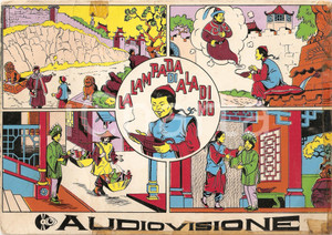 Oggetto da collezione cartaceo 1960 ca MILANO Industria Tecnica Italiana Disco AUDIOVISIONE Aladino 45 GIRI 1