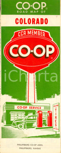 Materiale pubblicitario d’epoca 1955 ca COLORADO USA Rand MCNALLY road map Opuscolo pubblicitario COOP 1