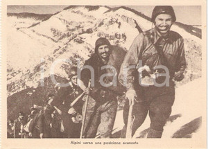 Cartolina originale da collezione 1940 ca WW2 Fronte grecoalbanese Alpini verso una posizione avanzata Cartolina 1