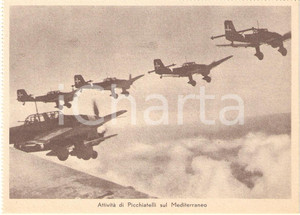 Cartolina originale da collezione 1940 ca WW2 REGIA AERONAUTICA Picchiatelli in azione sul MEDITERRANEO Cartolina 1