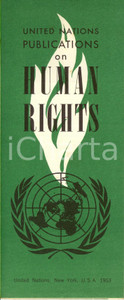Libro, pubblicazione d epoca 1953 NEW YORK USA UNITED NATIONS publications on human rights PubblicitÃ  1