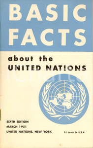 Libro, pubblicazione d epoca 1951 NEW YORK USA Basic facts about the UNITED NATIONS Opuscolo informativo 1