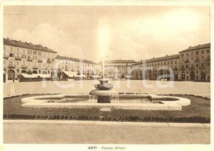 Cartolina originale da collezione 1941 ASTI La fontana in piazza VITTORIO ALFIERI Cartolina postale FG VG 1