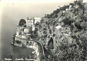 Cartolina originale da collezione 1965 MAIORI SA Il castello MIRAMARE sulla Costiera Amalfitana Cartolina FG VG 1