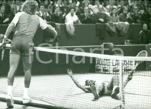 Fotografia d epoca originale 1980 ca MILANO ? Tennis Vitas GERULAITIS atterra John McENROE Fotografia 1