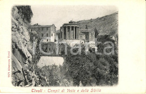 Cartolina originale da collezione 1900 ca TIVOLI RM I templi di VESTA e della SIBILLA Cartolina postale FP NV 1