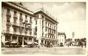 Cartolina originale da collezione 1940 VERBANIA Centro di PALLANZA con albergo BELVEDERE e hotel GOTTARDO FP VG 1