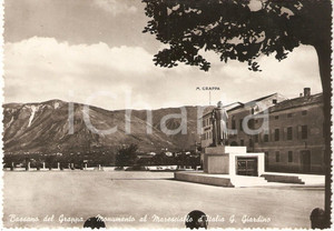 Cartolina originale da collezione 1955 ca BASSANO DEL GRAPPA VI Monumento Gaetano GIARDINO Cartolina FG VG 1