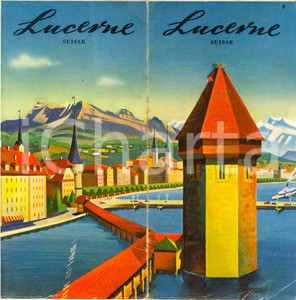 Materiale pubblicitario d’epoca 1950 ca LUCERNE CH SUISSE Lieu d inoubliables joies de vacances DANNEGGIATO 1