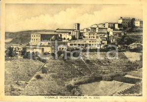 Cartolina originale da collezione 1930 ca VIGNALE MONFERRATO AL Panorama del paese Cartolina DANNEGGIATA FG NV 1