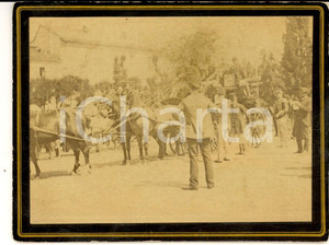 Fotografia d epoca originale 1900 ca AREA LOMBARDA Conte CASANOVA con la sua carrozza Foto 12x9 cm 1
