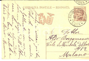 Cartolina originale da collezione 1932 CHIANCIANO TERME SI Cartolina dalla madre al traduttore Aldo BORGOMANERI 1