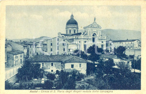 Cartolina originale da collezione 1930 ca ASSISI PG Veduta della chiesa di SANTA MARIA DEGLI ANGELI FP NV 1