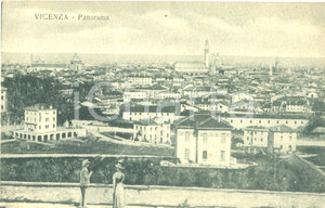 Cartolina originale da collezione 1918 VICENZA Panorama della cittÃ  con la cattedrale Cartolina ILLUSTRATA FP NV 1