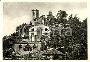 Cartolina originale da collezione 1957 VALPERGA TO Il Santuario di BELMONTE con il ristorante BONETTO FG VG 1