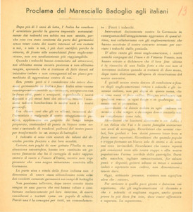 Documento originale, autentico 1943 WW2 Proclama Pietro BADOGLIO Tedeschi nemici vogliono nostra schiavitù 4 1