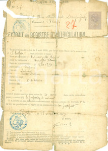 Documento originale, autentico 1907 FLAYOSC F Claudio CHIANZELLO esercita mestiere di calzolaio DANNEGGIATO 1