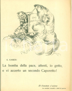 Documento originale, autentico 1918 PROPAGANDA WW1 Proposta di armistizio del KAISER nasconde gas mefitico 1