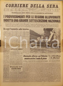 Giornale, rivista storica 1966 CORRIERE DELLA SERA Alluvione di FIRENZE Governo vara primi provvedimenti 1