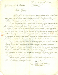 Documento originale, autentico 1841 TORINO Per ora la seta si puÃ² vendere solo a prezzi rovinosi Lettera 1