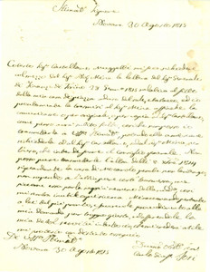 Documento originale, autentico 1815 NOVARA Carlo Giuseppe IORI affitta casa ad uso di sali e tabacchi Lettera 1