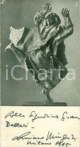 Autografo originale 1965 MILANO GALLERIA DEL MILIONE Mostra di Luciano MINGUZZI Invito con AUTOGRAFO 1