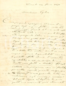 Documento originale, autentico 1870 TORINO Procuratore Clemente STELLA non vuole donne con naso a fungo 1