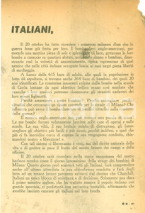 Documento originale, autentico 1944 MILANO WW2 PROPAGANDA RSI Strage scuola elementare di GORLA vOLANTINO 1
