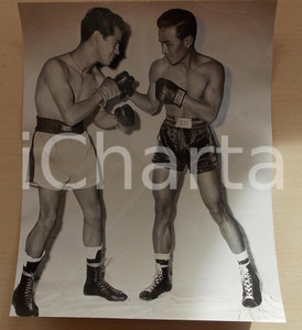 Fotografia d epoca originale 1955 SAN FRANCISCO USA BOXE Pugile Raul MACIAS Chamrern SONGKITRAT Foto 24 x 29 1